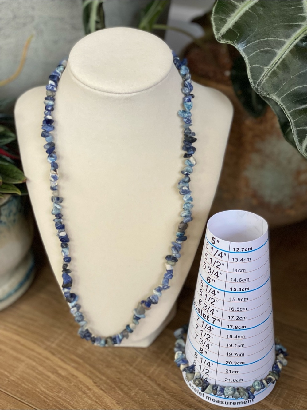 Beautifully Handcrafted Blue Sodalite Chip Necklace And Bracelet - Women Jewelry